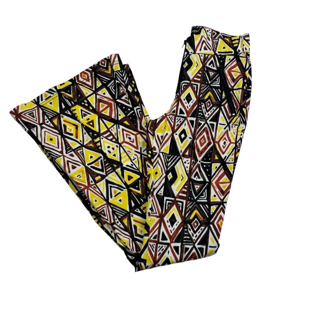 Like an Angel Boho/Hippie Tribal Print Zip Front Bell Bottom Pants Women's Small